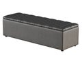 Bench black leather capitone on a white background 3d rendering