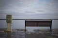 Bench and Boat Charger, Samos, Greece Royalty Free Stock Photo