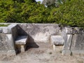 Bench botanical garden Coimbra Royalty Free Stock Photo