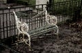 An old and forgotten bench in a cemetery of MalmÃÂ¶, Sweden. Royalty Free Stock Photo