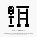 Bench, Bus, Station, Stop solid Glyph Icon vector