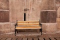 Bench in castle courtyard Royalty Free Stock Photo