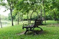 Bench in central park Royalty Free Stock Photo