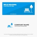 Bench, Chair, Park, Hotel SOlid Icon Website Banner and Business Logo Template