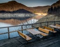 Bench on the edge of the lake