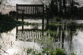 Bench in the flooded pond