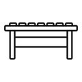 Bench furniture icon outline vector. Hammock parasol architect