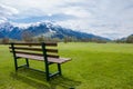 Bench on golf course Royalty Free Stock Photo