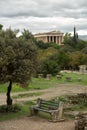 Bench with Hephaistos temple in background