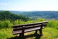 Bench high above Enkirch on Moselle Royalty Free Stock Photo