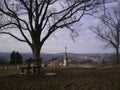 Bench on the hill Royalty Free Stock Photo