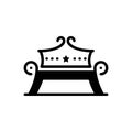 Black solid icon for Bench, pew and nature