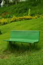 A bench in the kodaikanal hill chettiar park.