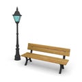 Bench lantern lamppost streetlamp lamp