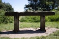 A bench looking over the road to nowhere, peace, tranquility and calmness Royalty Free Stock Photo