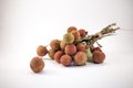 Bench of lychee isolated on white background