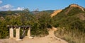 Bench on a Mountain Path Royalty Free Stock Photo