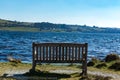 A bench onlooking Siblyback Lake in Cornwall, UK