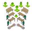 Bench. Outdoor park benches Icon Set.