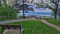 Bench at the Overlook at Wyalusing State Park Royalty Free Stock Photo