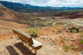 Bench overlooking the Painted Hills at the John Day Fossil Beds, Oregon Royalty Free Stock Photo