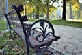 A bench in the park. Autumn colors Royalty Free Stock Photo