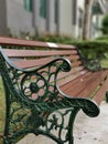 Bench park bokeh iron art Royalty Free Stock Photo