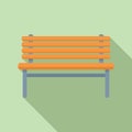 Bench park icon flat vector. Yard plan garden