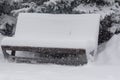 bench in the park with snow Royalty Free Stock Photo