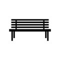 Bench park vector icon. Garden bench silhouette furniture chair. Street wooden seat