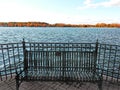 Memorial bench on Owasco Lake