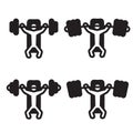 Bench press icon in four variations. Vector illustration. Royalty Free Stock Photo