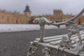 Bench in The royal Wilanow Palace in Warsaw, Poland