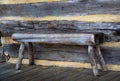 Bench Seat on Log Cabin Porch