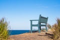 A bench on shore of the Baltic Sea Royalty Free Stock Photo