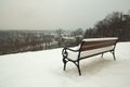 Bench in snow Royalty Free Stock Photo