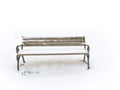 Bench in a snowy winter senery Royalty Free Stock Photo