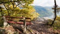 a bench at Sooneck Castle