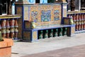 Bench with Spanish azulejos in Algeciras, Spain Royalty Free Stock Photo