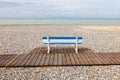 Bench at the beach in Le Mers-les-Bains, France