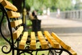 Bench on a summer evening Royalty Free Stock Photo