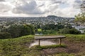 Bench at the top of Big King Reserve in Auckland, New Zealand Royalty Free Stock Photo