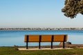 Bench and Tree at Chula Vista Bayfront Park Royalty Free Stock Photo