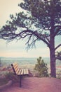 Bench Trees Mountain Boulder Colorado Royalty Free Stock Photo