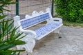bench with a typical decoration in Portugal