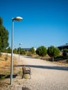 Bench in under a lamppost