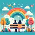 Bench Under the Rainbow: A Wonderful