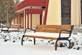 Bench under snow in park