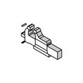 bench vice isometric icon vector illustration Royalty Free Stock Photo