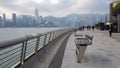 Bench view of hong kong island along the avenue of stars